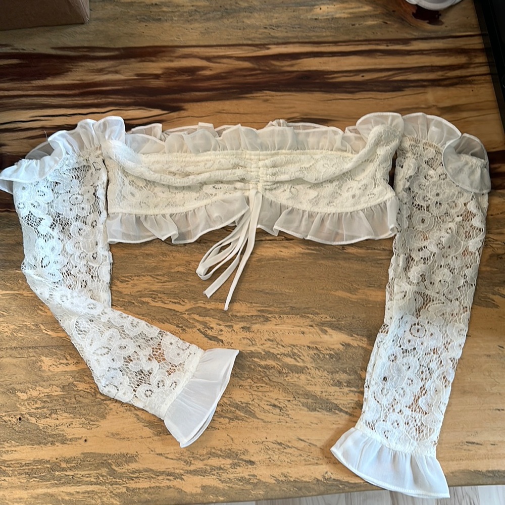 White Lace Crop Top